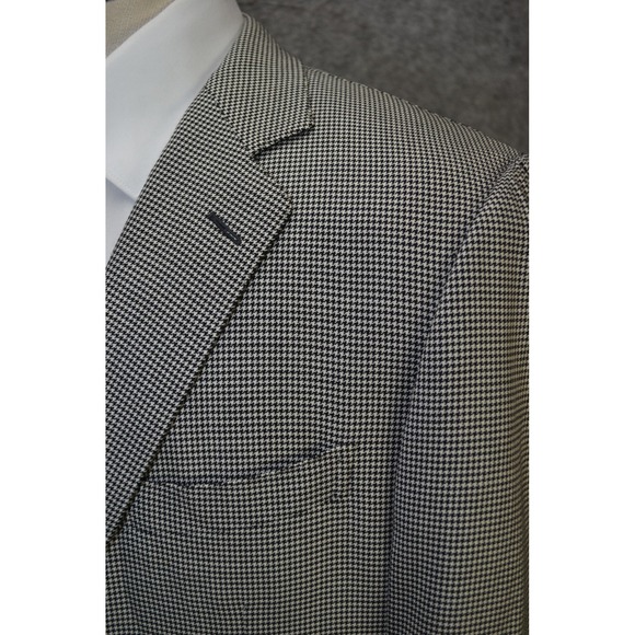 Ermenegildo Zegna Blazer Mens 44 Houndstooth Wool 15milmil15 Italy Sport Coat - Picture 6 of 16
